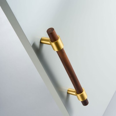 Walnut Door Pull Handle Knob Wardrobe Drawer Pull Handle Simple Furniture Cabinet Handle Hardware